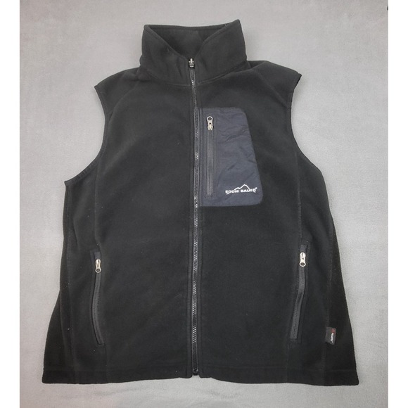 Eddie Bauer Other - Eddie Bauer Windcutter Fleece Vest Mens Large Black Full Zip Polartec RN 67249